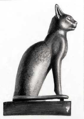 Кошка — священное животное Баст. Бронза. 1-е тысячелетие до н. э. Москва, Музей изобразительных искусств им. А. С. Пушкина.
